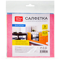 Салфетки для уборки OfficeClean, набор 3шт., вискоза, 30*30см, европодвес фото Салфетки для уборки OfficeClean, набор 3шт., вискоза, 30*30см, европодвес