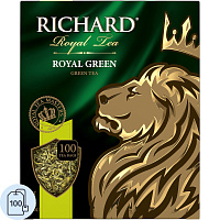 Чай зеленый Richard Royal Green 100 пакетиков фото Чай зеленый Richard Royal Green 100 пакетиков
