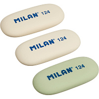 Ластик Milan 124 из синтетического каучука овальный 49x23x9 (3 штуки в упаковке) фото Ластик Milan 124 из синтетического каучука овальный 49x23x9 (3 штуки в упаковке)