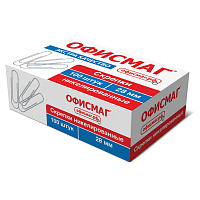 Скрепки ЭКСТРА ОФИСМАГ 28 мм никелированные 100 штук, 271315 фото Скрепки ЭКСТРА ОФИСМАГ 28 мм никелированные 100 штук, 271315