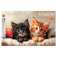 Альбом для рисования А4 20 л., склейка, подложка, бумага 220 г/м, HATBER, "Счастливые мурчалки", 090056, 20А4лтAк_33358 фото Альбом для рисования А4 20 л., склейка, подложка, бумага 220 г/м, HATBER, "Счастливые мурчалки", 090056, 20А4лтAк_33358