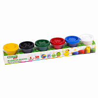 Пластилин-тесто для лепки BRAUBERG KIDS, 6 цветов, 300 г, яркие классические цвета, крышки-штампики, 106718 фото Пластилин-тесто для лепки BRAUBERG KIDS, 6 цветов, 300 г, яркие классические цвета, крышки-штампики, 106718
