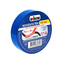 Изолента Unibob ПВХ 19 мм х 20 м синяя фото Изолента Unibob ПВХ 19 мм х 20 м синяя