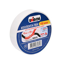 Изолента Unibob ПВХ белая 19 мм х 20 м белая фото Изолента Unibob ПВХ белая 19 мм х 20 м белая