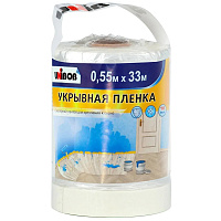 Пленка укрывная Unibob с малярной лентой 0.55х33 м (38221) фото Пленка укрывная Unibob с малярной лентой 0.55х33 м (38221)