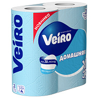 Бумага туалетная Veiro Домашняя 2-слойная белая (4 рулона в упаковке)