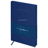 Ежедневник недатированный, А5, 136л., кожзам, Greenwich Line "Mysterious soul. Bright blue", тон. блок, цветной срез фото Ежедневник недатированный, А5, 136л., кожзам, Greenwich Line "Mysterious soul. Bright blue", тон. блок, цветной срез