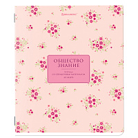 Тетрадь предметная "BLOSSOM" 48 л., рельефный картон, ОБЩЕСТВОЗНАНИЕ, клетка, подсказки, BRAUBERG, 405591