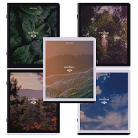 Тетрадь А5, 48 л., BRAUBERG, скоба, клетка, матовая ламинация, "Природа", (микс в спайке), 405337