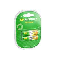 Батарейки аккумуляторные GP ReEnergy Ni-Mh пальчиковые КОМПЛЕКТ 2 шт., АА (HR6), 2600 mAh, 270AAHCRGY, 270AAHCRGY-2CR фото Батарейки аккумуляторные GP ReEnergy Ni-Mh пальчиковые КОМПЛЕКТ 2 шт., АА (HR6), 2600 mAh, 270AAHCRGY, 270AAHCRGY-2CR
