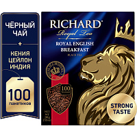 Чай Richard Royal English Breakfast черный 100 пакетиков фото Чай Richard Royal English Breakfast черный 100 пакетиков