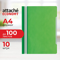 Скоросшиватель пластиковый Attache Economy A4 до 100 листов зеленый (толщина обложки 0.1/0.12 мм, 10 штук в упаковке) фото Скоросшиватель пластиковый Attache Economy A4 до 100 листов зеленый (толщина обложки 0.1/0.12 мм, 10 штук в упаковке)