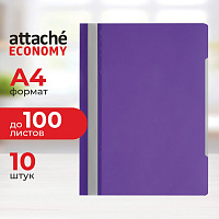 Скоросшиватель пластиковый Attache Economy A4 до 100 листов фиолетовый (толщина обложки 0.1/0.12 мм, 10 штук в упаковке) фото Скоросшиватель пластиковый Attache Economy A4 до 100 листов фиолетовый (толщина обложки 0.1/0.12 мм, 10 штук в упаковке)