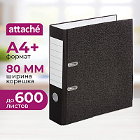 Папка-регистратор Attache 80 мм мрамор черная бумага фото Папка-регистратор Attache 80 мм мрамор черная бумага