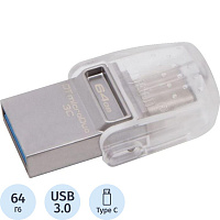 Флешка USB 3.1 64 ГБ Kingston DT microDuo 3C (DTDUO3CG3/64GB) фото Флешка USB 3.1 64 ГБ Kingston DT microDuo 3C (DTDUO3CG3/64GB)