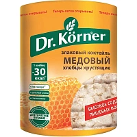 Хлебцы Dr.Korner Злаковый коктейль медовый пшеничные 100 г фото Хлебцы Dr.Korner Злаковый коктейль медовый пшеничные 100 г