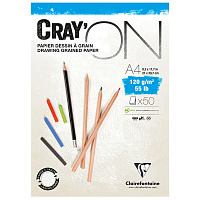 Скетчбук - блокнот 50л., А4 Clairefontaine "Cray ON", на склейке, мелкозерн., 120г/м2 фото Скетчбук - блокнот 50л., А4 Clairefontaine "Cray ON", на склейке, мелкозерн., 120г/м2
