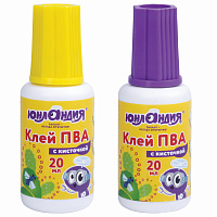 Клей ПВА с кисточкой, 20 г, ЮНЛАНДИЯ, 228420 фото Клей ПВА с кисточкой, 20 г, ЮНЛАНДИЯ, 228420