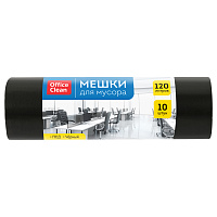 Мешки для мусора 120л OfficeClean ПСД, 70*110см, 18мкм, 10шт., черные, в рулоне фото Мешки для мусора 120л OfficeClean ПСД, 70*110см, 18мкм, 10шт., черные, в рулоне