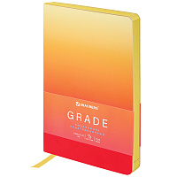 Ежедневник недатированный А5 138х213 мм, BRAUBERG "Grade", под кожу, 136 л., малиновый-жёлтый, 114463 фото Ежедневник недатированный А5 138х213 мм, BRAUBERG "Grade", под кожу, 136 л., малиновый-жёлтый, 114463
