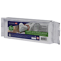 Глина для лепки (масса для моделирования) самозатвердевающая белая 2 кг, BRAUBERG ART CLASSIC, 274011