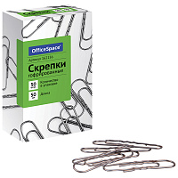 Скрепки 50мм, OfficeSpace, 50шт., гофрированные, карт. упаковка фото Скрепки 50мм, OfficeSpace, 50шт., гофрированные, карт. упаковка