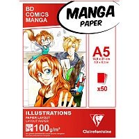 Скетчбук для маркеров 50л., А5 Clairefontaine "Manga Illustrations", на склейке, 100г/м2 фото Скетчбук для маркеров 50л., А5 Clairefontaine "Manga Illustrations", на склейке, 100г/м2
