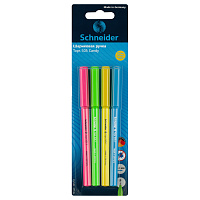 Набор шариковых ручек Schneider "Tops 505 F Candy" 4шт., синие, 0,8мм, корпус неон ассорти, блистер фото Набор шариковых ручек Schneider "Tops 505 F Candy" 4шт., синие, 0,8мм, корпус неон ассорти, блистер