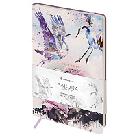 Записная книжка А5 80л. ЛАЙТ, кожзам, Greenwich Line "Sakura. Shadoof", с резинкой, тиснение фольгой, блок в линию фото Записная книжка А5 80л. ЛАЙТ, кожзам, Greenwich Line "Sakura. Shadoof", с резинкой, тиснение фольгой, блок в линию