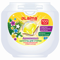 Капсулы для стирки концентрат GIGA PACK с кондиционером 100 шт., АРОМАМАГИЯ, LAIMA, 608879 фото Капсулы для стирки концентрат GIGA PACK с кондиционером 100 шт., АРОМАМАГИЯ, LAIMA, 608879