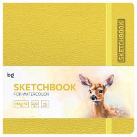 Скетчбук для акварели 40л., 145*145 BG "Bright. Yellow", кожзам, на резинке, 200г/м2 фото Скетчбук для акварели 40л., 145*145 BG "Bright. Yellow", кожзам, на резинке, 200г/м2