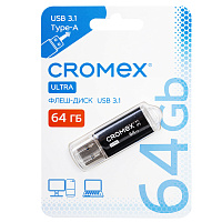 Флеш-диск 64 GB, CROMEX Ultra USB 3.1, металлический корпус, черный, 514164 фото Флеш-диск 64 GB, CROMEX Ultra USB 3.1, металлический корпус, черный, 514164