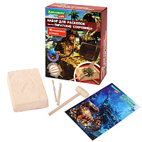 Набор для раскопок "Пиратский клад" 17x21,5 см, инструменты, BRAUBERG KIDS, 665928