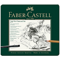 Набор угля и угольных карандашей Faber-Castel Pitt Charcoal 24 предмета фото Набор угля и угольных карандашей Faber-Castel Pitt Charcoal 24 предмета