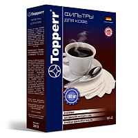 Фильтр TOPPERR №4 для кофеварок, бумажный, отбеленный, 100 штук, 3012 фото Фильтр TOPPERR №4 для кофеварок, бумажный, отбеленный, 100 штук, 3012
