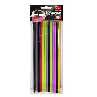 Трубочки для коктейлей прямые пластиковые 5х240 мм, цветные, КОМПЛЕКТ 50 шт., GRIFON, 105-139