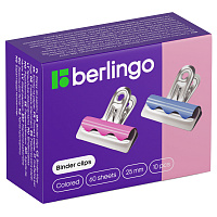 Зажимы-бульдоги для бумаг 25мм, Berlingo, 10шт. цветные, картонная коробка фото Зажимы-бульдоги для бумаг 25мм, Berlingo, 10шт. цветные, картонная коробка
