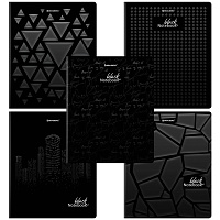 Тетрадь А5, 48 л., BRAUBERG, скоба, клетка, матовая ламинация, выборочный лак, "Black" (микс в спайке), 404375 фото Тетрадь А5, 48 л., BRAUBERG, скоба, клетка, матовая ламинация, выборочный лак, "Black" (микс в спайке), 404375