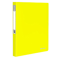 Папка на 2 кольцах BRAUBERG "Neon", 25 мм, внутренний карман, неоновая, желтая, до 170 листов, 0,7 мм, 227457 фото Папка на 2 кольцах BRAUBERG "Neon", 25 мм, внутренний карман, неоновая, желтая, до 170 листов, 0,7 мм, 227457