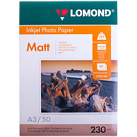 Фотобумага матовая БОЛЬШОГО ФОРМАТА, A3, 230 г/м2, односторонняя, 50 листов, LOMOND, 0102156 фото Фотобумага матовая БОЛЬШОГО ФОРМАТА, A3, 230 г/м2, односторонняя, 50 листов, LOMOND, 0102156