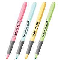 Набор текстовыделителей BIC "Grip Pastel" 4 шт., АССОРТИ, линия 1,6-4 мм, 964859 фото Набор текстовыделителей BIC "Grip Pastel" 4 шт., АССОРТИ, линия 1,6-4 мм, 964859
