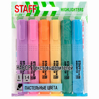 Набор текстовыделителей 6 ПАСТЕЛЬНЫХ ЦВЕТОВ, АССОРТИ, STAFF College "STICK PASTEL", линия письма 1-4 мм, скошенный наконечник, 152532 фото Набор текстовыделителей 6 ПАСТЕЛЬНЫХ ЦВЕТОВ, АССОРТИ, STAFF College "STICK PASTEL", линия письма 1-4 мм, скошенный наконечник, 152532