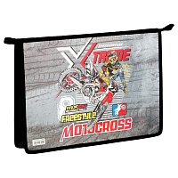 Папка для тетрадей 1 отделение, А4, ArtSpace "Motocross", 325*230*55мм, ламинированный картон, фольга, на молнии фото Папка для тетрадей 1 отделение, А4, ArtSpace "Motocross", 325*230*55мм, ламинированный картон, фольга, на молнии
