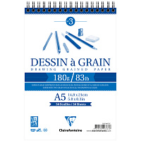 Скетчбук 30л., А5 Clairefontaine "Dessin a grain", на гребне, мелкозернистая, 180г/м2 фото Скетчбук 30л., А5 Clairefontaine "Dessin a grain", на гребне, мелкозернистая, 180г/м2
