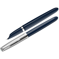 Ручка перьевая Parker "51 Midnight Blue CT" черная, 0,8мм, подарочная упаковка фото Ручка перьевая Parker "51 Midnight Blue CT" черная, 0,8мм, подарочная упаковка