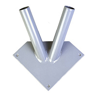 Кронштейн настенный для флагов на два древка, три точки крепления, металл, шк.40184