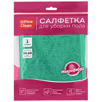 Салфетка для мытья пола OfficeClean "Премиум", зеленая, микрофибра, 50*60см, индивид. упаковка фото Салфетка для мытья пола OfficeClean "Премиум", зеленая, микрофибра, 50*60см, индивид. упаковка