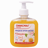 Мыло-крем жидкое 300 г ОФИСМАГ, "Ромашка", дозатор, 606783 фото Мыло-крем жидкое 300 г ОФИСМАГ, "Ромашка", дозатор, 606783