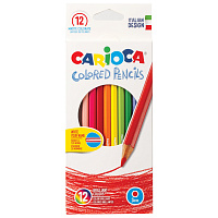 Карандаши цветные CARIOCA (Италия), 12 цветов, шестигранные, грифель 3 мм, натуральное дерево, 40380 фото Карандаши цветные CARIOCA (Италия), 12 цветов, шестигранные, грифель 3 мм, натуральное дерево, 40380