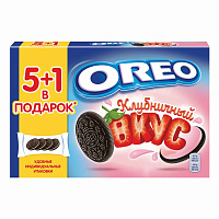 Печенье песочное Oreo с какао и начинкой со вкусом клубники 228 г фото Печенье песочное Oreo с какао и начинкой со вкусом клубники 228 г